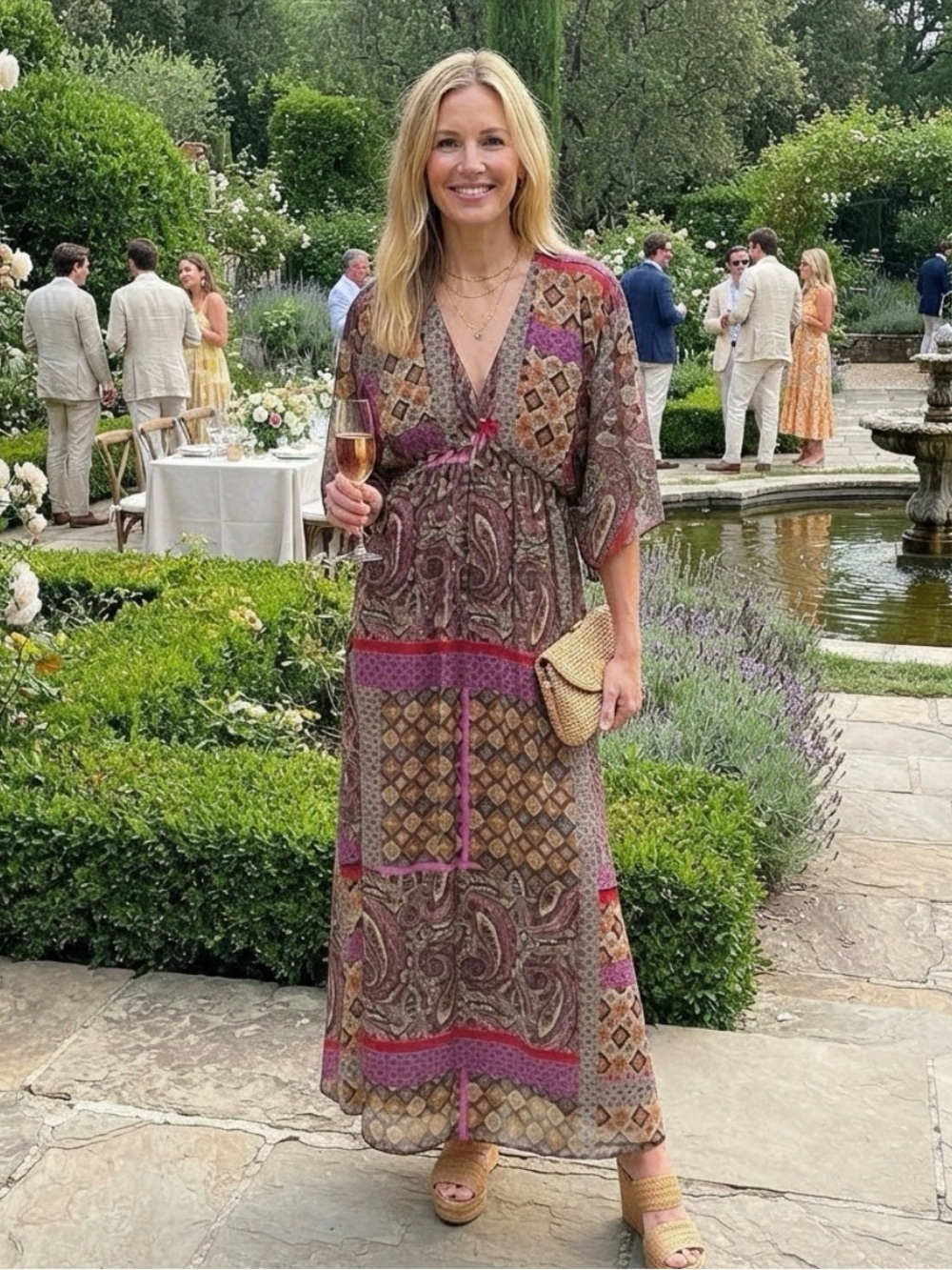ANTHROPOLOGIE | Entro Maxi Paisley Boho Dress- Medium